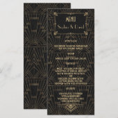 Royal Fleur-de-Lis Art Deco 1920s Wedding Menu (Voorkant / Achterkant)