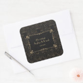 Royal Fleur-de-Lis Art Deco 1920s Wedding Vierkante Sticker (Envelop)