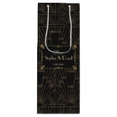 Royal Fleur-de-Lis Art Deco 1920s Wedding Wijn Cadeautas (Voorkant)