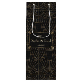 Royal Fleur-de-Lis Art Deco 1920s Wedding Wijn Cadeautas