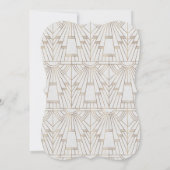 Royal Fleur-de-Lis Art Deco Gold Engagement Party Kaart (Achterkant)