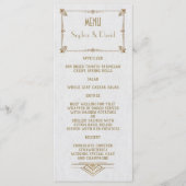 Royal Fleur-de-Lis Art Deco Gold White 20s Menu (Voorkant)