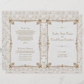 Royal Fleur-de-Lis Art Deco Gold White 20s-program (Voorkant / Achterkant)
