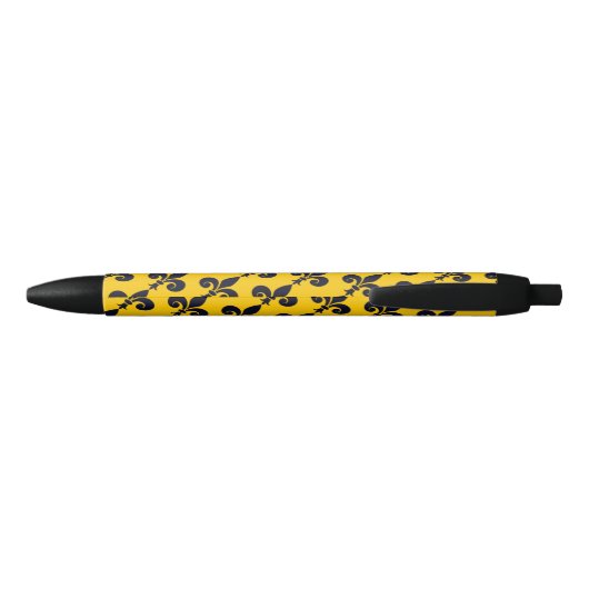 Royal Fleur-de-Lis Blue & Gold Happy Home Blauwe Inkt Pen (Achterkant)