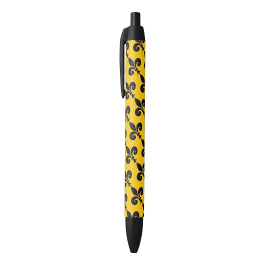 Royal Fleur-de-Lis Blue & Gold Happy Home Blauwe Inkt Pen (Top (Verticaal))