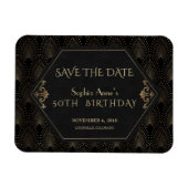 Royal Fleur-de-lis Gold Great Gatsby 50th Birthday Magneet (Horizontaal)