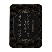 Royal Fleur-de-lis Gold Great Gatsby 50th Birthday Magneet (Verticaal)