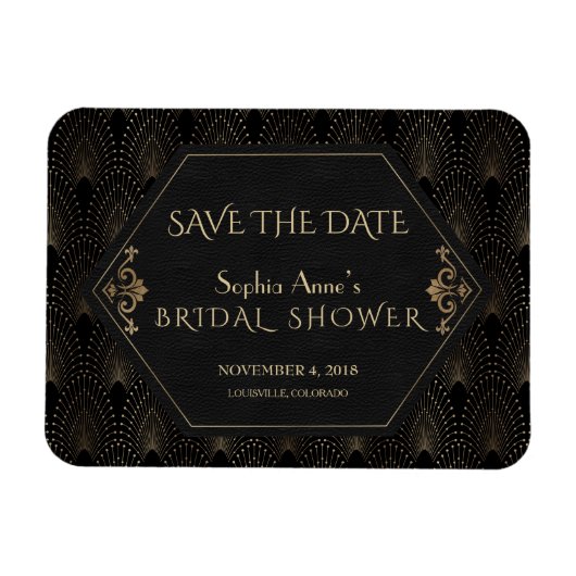 Royal Fleur-de-lis Gold Great Gatsby Vrijgezellenf Magneet (Horizontaal)