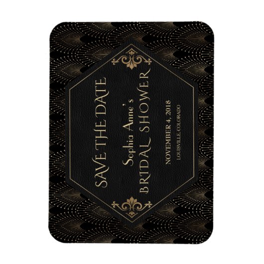 Royal Fleur-de-lis Gold Great Gatsby Vrijgezellenf Magneet (Verticaal)