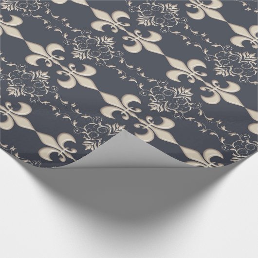 Royal.Fleur de Lis-patroon Cadeaupapier (Hoek)