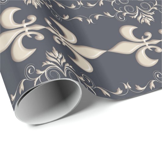 Royal.Fleur de Lis-patroon Cadeaupapier (Rol Hoek)