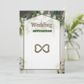 Royal Floral Art bruiloft uitnodiging (Staand voorkant)