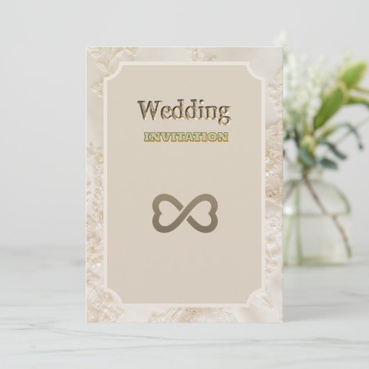 Royal Floral Art bruiloft uitnodiging (Staand voorkant)