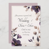 Royal Floral bruiloft uitnodiging (Voorkant / Achterkant)