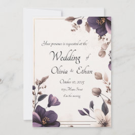 Royal Floral bruiloft uitnodiging