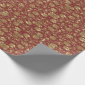 Royal Floral inpakpapier maroon en goud (Hoek)