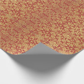 Royal Floral inpakpapier rood en goud (Hoek)