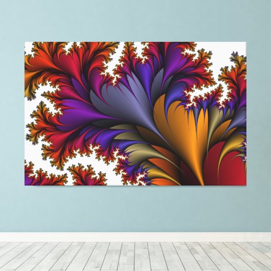 royal floral wrapous canvas afdruk (Insitu (Houten vloer))