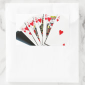 Royal Flush Hearts Rechthoekige Sticker (Tas)