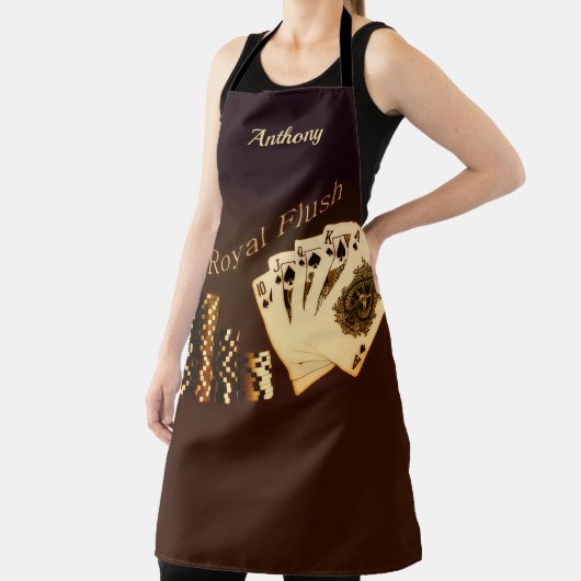 Royal Flush Poker Gepersonaliseerd Apron Schort (Insitu)