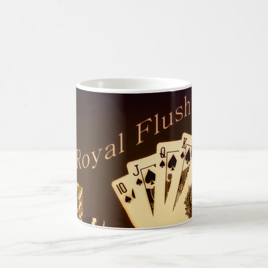 Royal Flush Poker Gepersonaliseerde koffie Mok (Center)