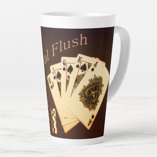 Royal Flush Poker Gepersonaliseerde Tall Mok (Rechterhoek)