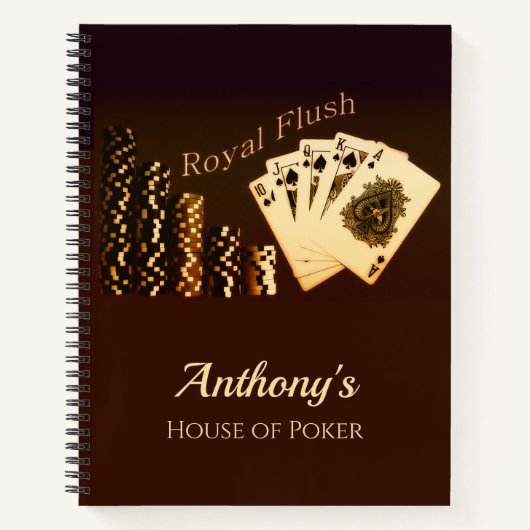 Royal Flush Poker Gevoelig Notitieboek (Voorkant)