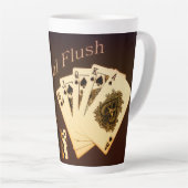 Royal Flush Poker Koffie Groot Latte Mok (Rechterhoek)