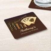Royal Flush Poker Thema Drink Coasters Kartonnen Onderzetters (Schuin)