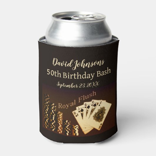 Royal Flush Poker Thema Koelbox Party Favor Blikjeskoeler (Blikje Voorkant)