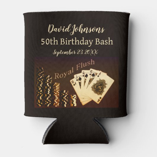 Royal Flush Poker Thema Koelbox Party Favor Blikjeskoeler (Voorkant)