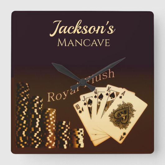 Royal Flush Poker thema wandklok (Voorkant)