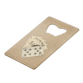 Royal Flush Spades on Burlap Background Creditkaart Flessenopener (Voorkant Gekanteld)