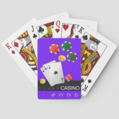 Royal Flush Speelkaarten Paarse Achtergrond (Achterkant)