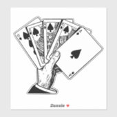 Royal Flush Vintage Pokerhand Sticker (Vel)