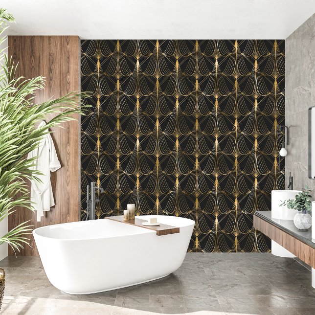 Royal Franse zwarte en gouden Sparkle Behang (Royal French black and golden Sparkle Wallpaper)