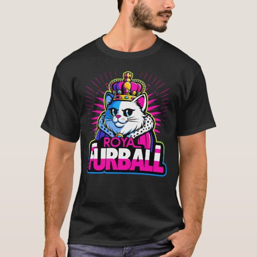 Royal Furball - Fancy kat met kroon T-shirt (Voorkant)