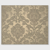 Royal Garden Damask Sepia Gold Ivory  Cadeaupapier (Vlak)