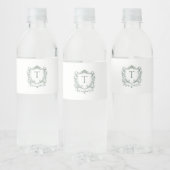 Royal Garden Monogram Crest Waterfles Etiket (Flessen)