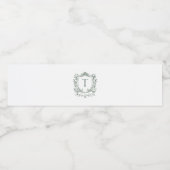 Royal Garden Monogram Crest Waterfles Etiket (Enkel label)
