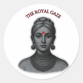 Royal Gaze Indian Queen Minimalist Bold Lin Ronde Sticker