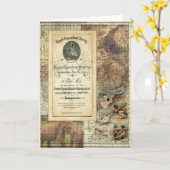 Royal Geographical Society Collage Wenskaart Kaart (Gele Bloem)