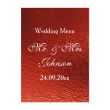 Royal gepersonaliseerd rood glanzend menu