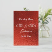 Royal gepersonaliseerd rood glanzend menu (Staand voorkant)