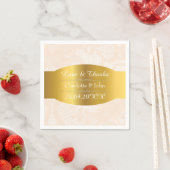 Royal gepersonaliseerde gouden pastel kant bruilof servetten (Insitu)