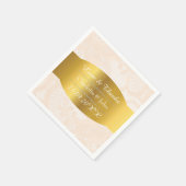 Royal gepersonaliseerde gouden pastel kant bruilof servetten (Hoek)