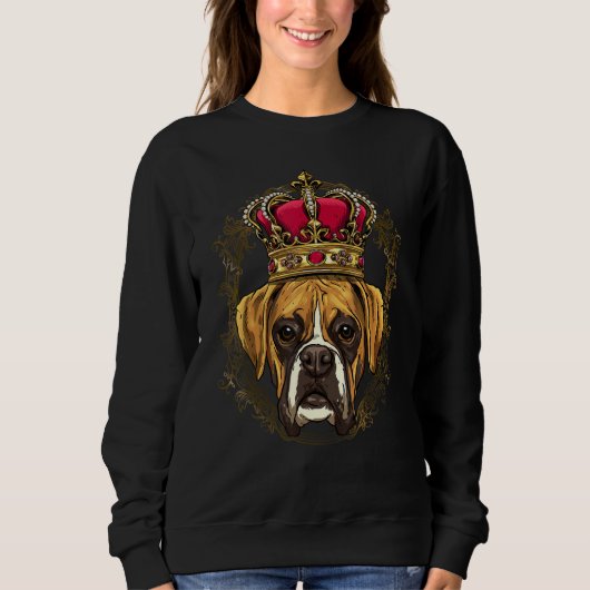 Royal German Boxer King Queen Princess Boxer Dog Trui (Voorkant)