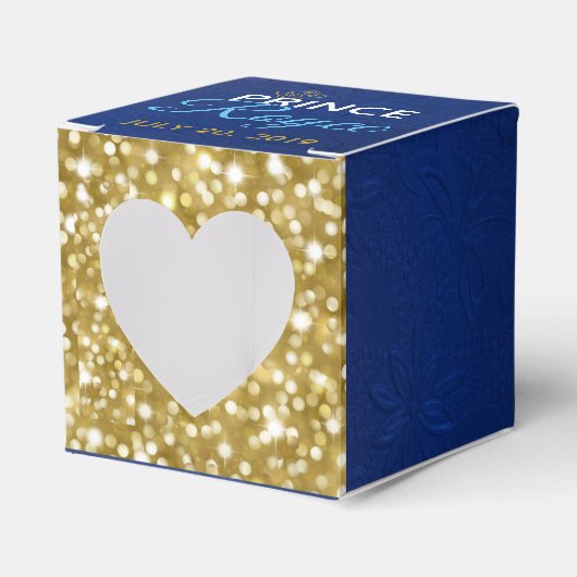Royal Gifts|Afrikaanse prins|Blauw|Gouden glitter Bedankdoosjes (Voorkant Zijde)