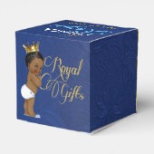 Royal Gifts|Afrikaanse prins|Blauw|Gouden glitter Bedankdoosjes (Achterkant)