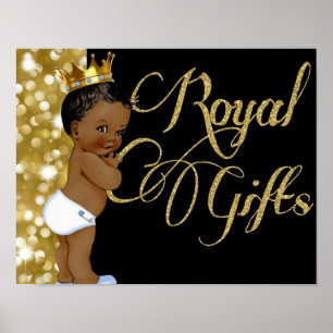 Royal Gifts  Afrikaanse prins  Gold Glitter Gift Poster